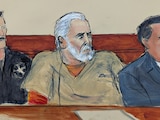 Ismael "El Mayo" Zambada, en un boceto de tribunal, el 20 de julio de 2026.