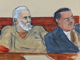 Ismael "El Mayo" Zambada, en un boceto de tribunal, el 20 de julio de 2026.