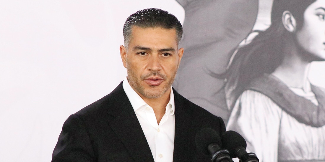 Omar García Harfuch, en conferencia de prensa en Palacio, el pasado 11 de agosto.