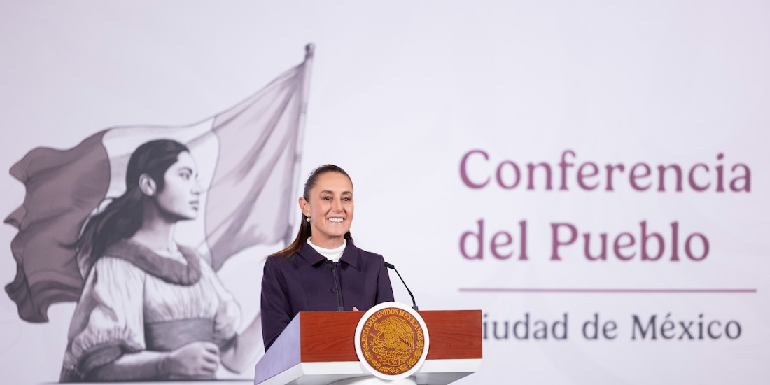 Claudia Sheinbaum este miércoles 14 de enero en Palacio Nacional.