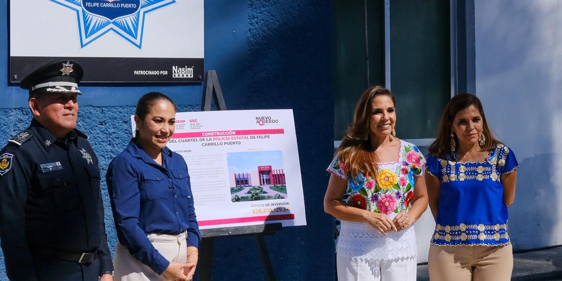 Gobernadora Mara Lezama anuncia nueva base de seguridad en Felipe Carrillo Puerto.