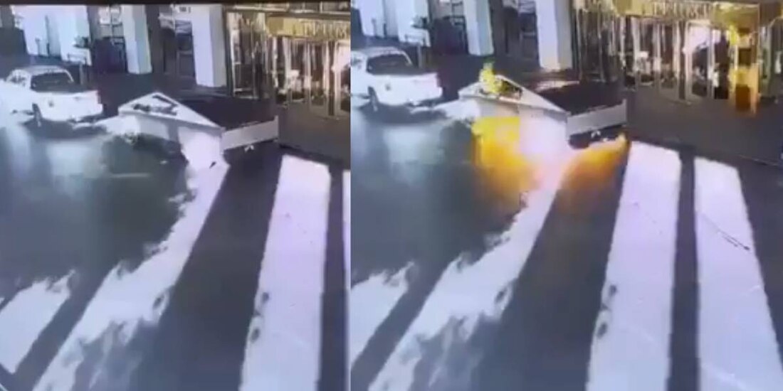 Video de la explosión de Cybertruck afuera de edificio de Trump