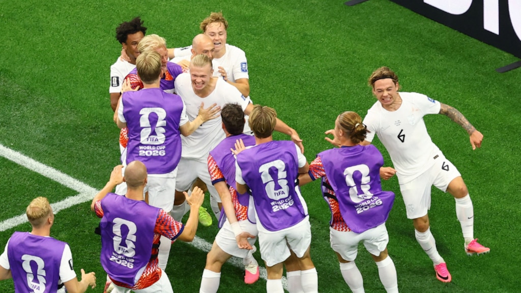 Los noruegos celebran tras el segundo tanto.