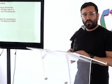 Víctor Hugo Romo, diputado local de Morena, en conferencia de prensa el 24 de mayo de 2026.