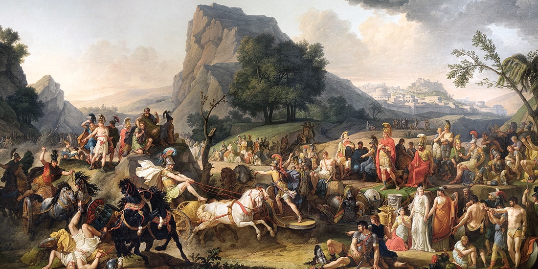 OBRA JUEGOS en honor de Patroclo durante su funeral, Carle Vernet, s.f., que forma parte de la exposición