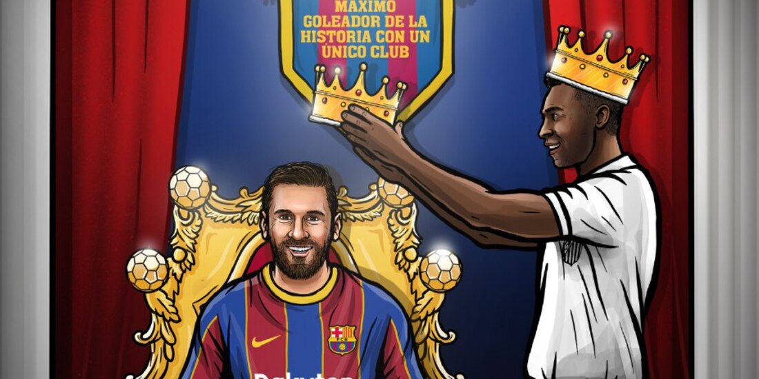 Messi igualó una marca de Pelé en cuanto a cantidad de goles con un mismo club.