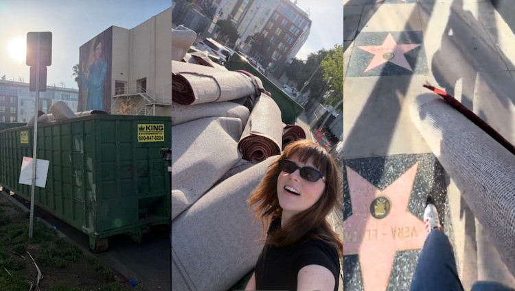 Influencer Paige Thalia usa pedazo de alfombra de los Oscar 2026 para decorar su casa