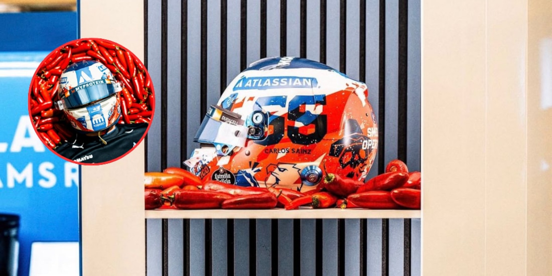 Este es el casco que utilizará Carlos Sainz en el GP de México.