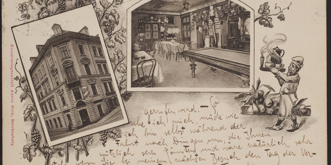 Una de las postales en las que Kafka escribió un mensaje y que forma parte de los archivos disponibles de manera digital.