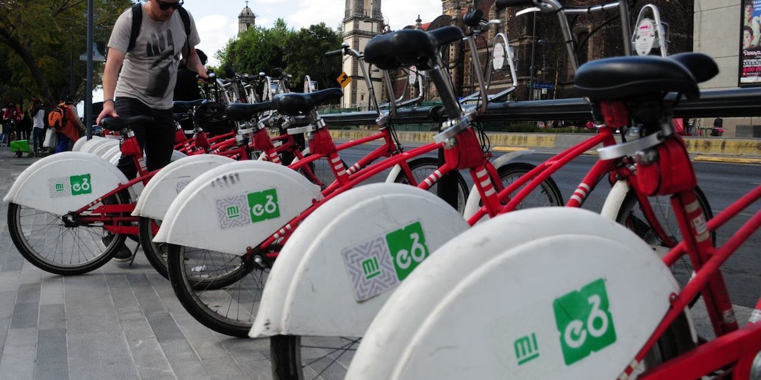 Una cicloestación del sistema Ecobici, en una fotografía ilustrativa.