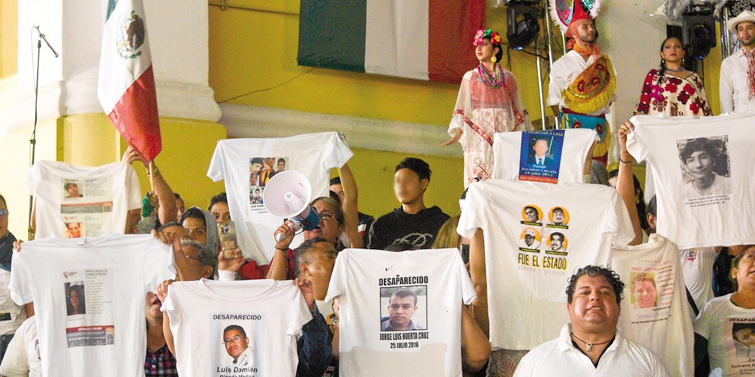 Familias de personas desaparecidas protestan en Veracruz, el 15 de septiembre pasado, para exigir justicia.