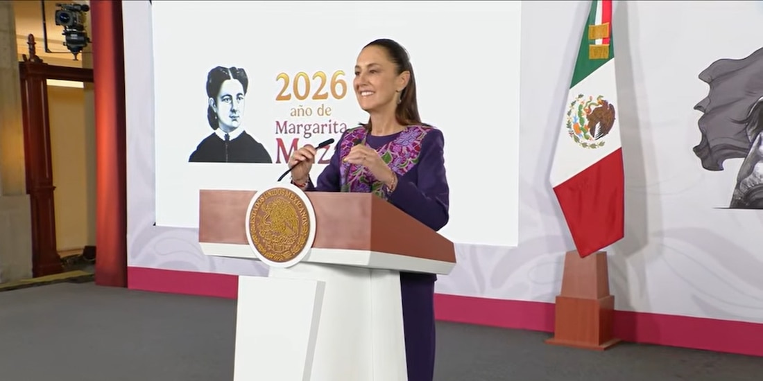 Claudia Sheinbaum en la Mañanera de este jueves.