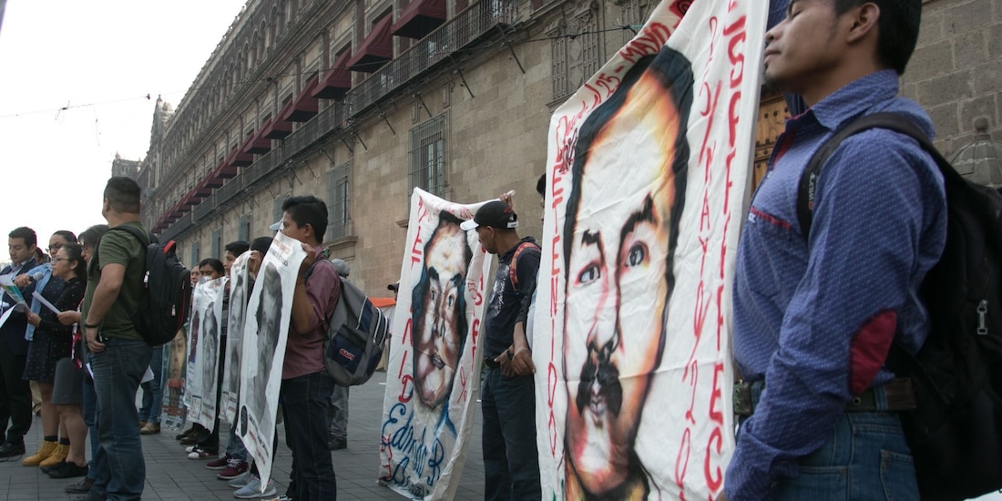 Aspecto de una marcha contra las desapariciones en la Ciudad de México.