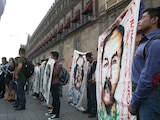Aspecto de una marcha contra las desapariciones en la Ciudad de México.