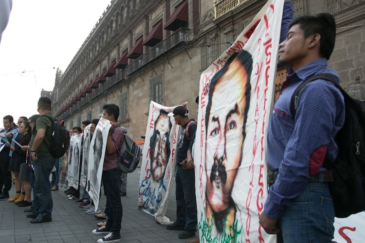 Aspecto de una marcha contra las desapariciones en la Ciudad de México.