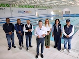 Alcalde de Coyoacán, Giovani Gutiérrez Aguilar, reinaugura la alberca "Paola Espinosa".