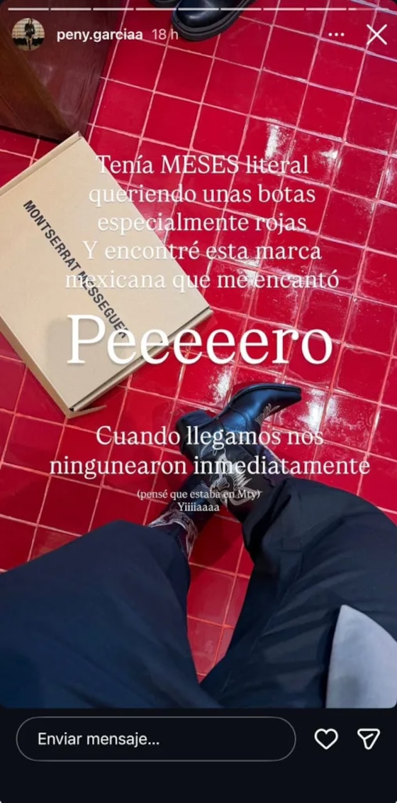 Penny García cuenta su experiencia en su cuenta de Instagram.