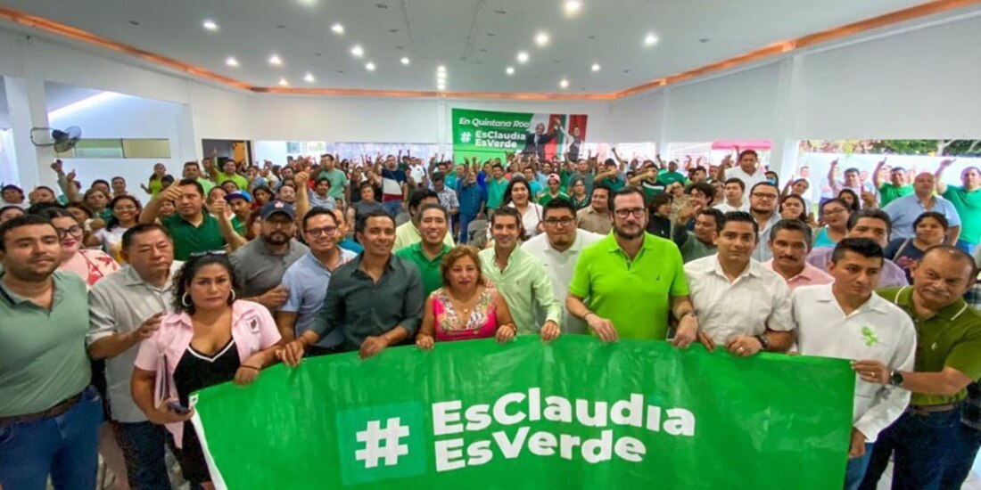 Militantes del Partido Verde Ecologista de México.