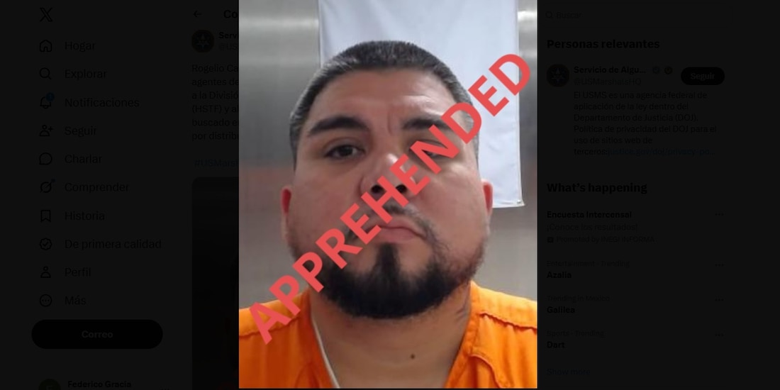El sujeto detenido por las autoridades estadounidenses.