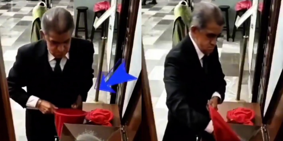 Exhibe a hombre que presuntamente toma limosnas en la Catedral de Tehuacán