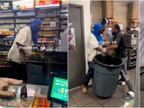 Trabajadores de 7-Eleven dan una paliza a un ladrón de cigarros | VIDEO.