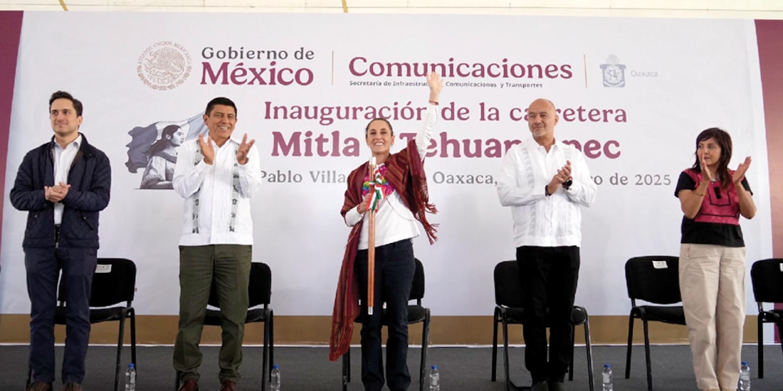 Claudia Sheinbaum, Presidenta de México, ayer, durante la inauguración de la vía.