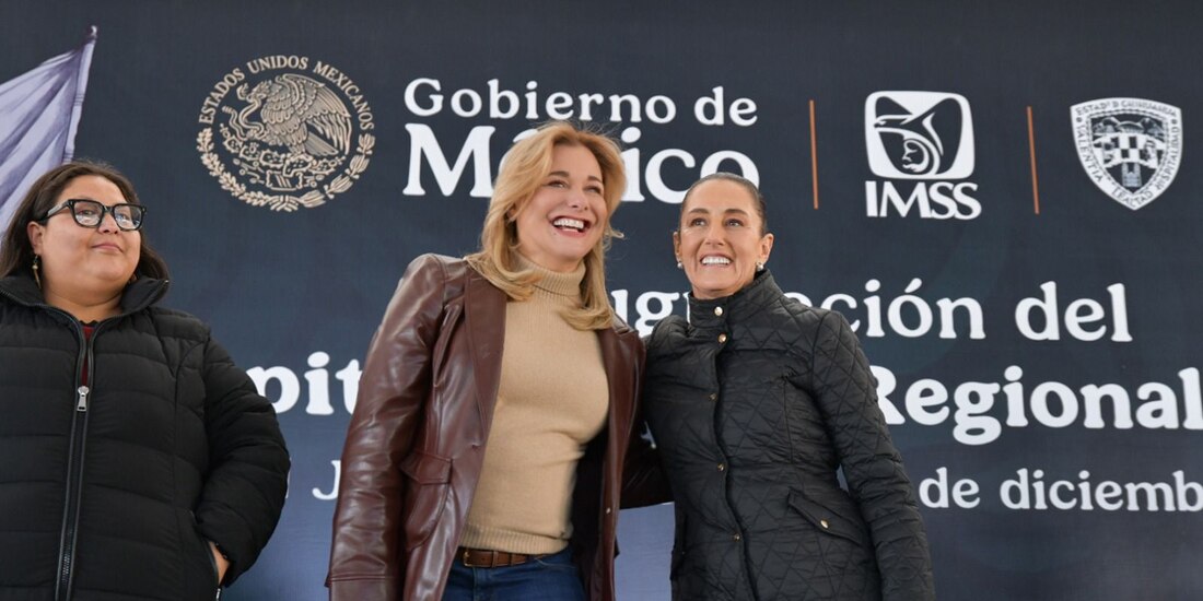 En la imagen, la gobernadora de Chihuahua, Maru Campos, y la Presidenta Claudia Sheinbaum.