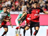 Gilberto Mora al anotar su gol con los Xolos en la Liga MX ante León