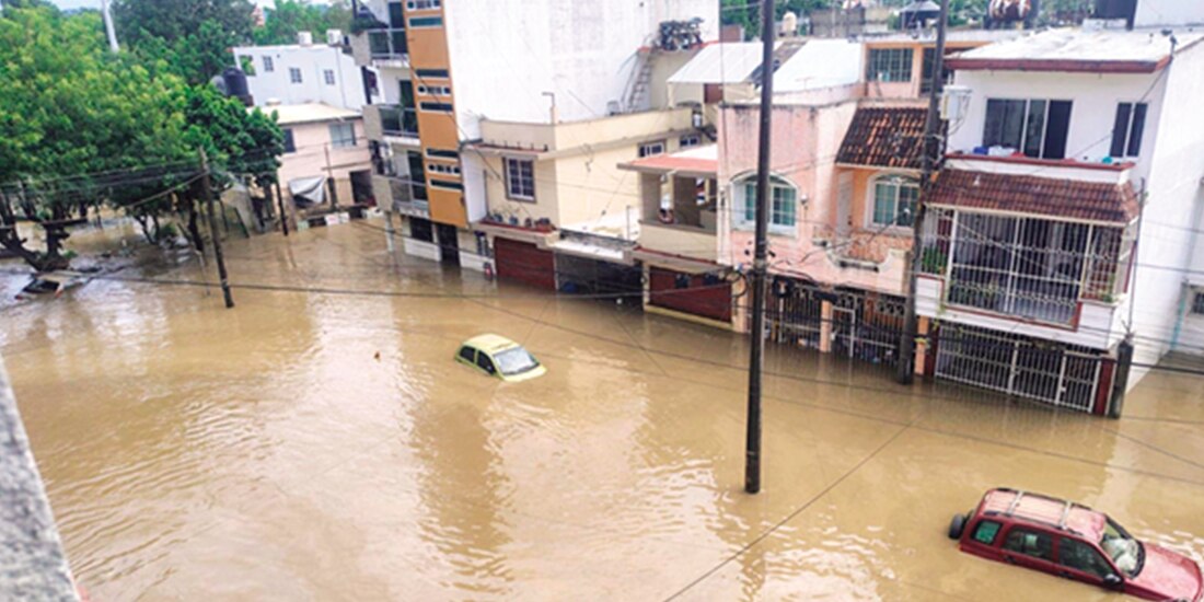 Aspecto de las lluvias en Veracruz.
