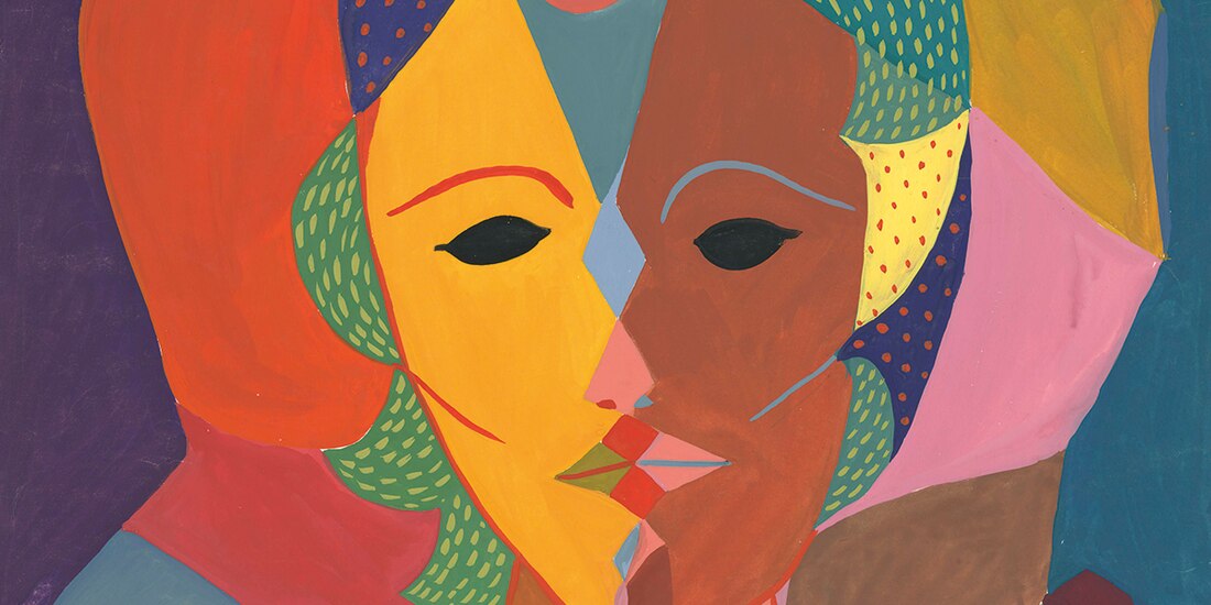 Sylvia Plath, Retrato con triple rostro, tempera sobre papel, ca. 1950-1951.