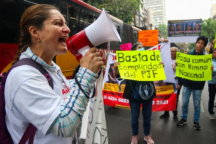 Aspecto de una marcha realizada en CDMX en abril de 2026