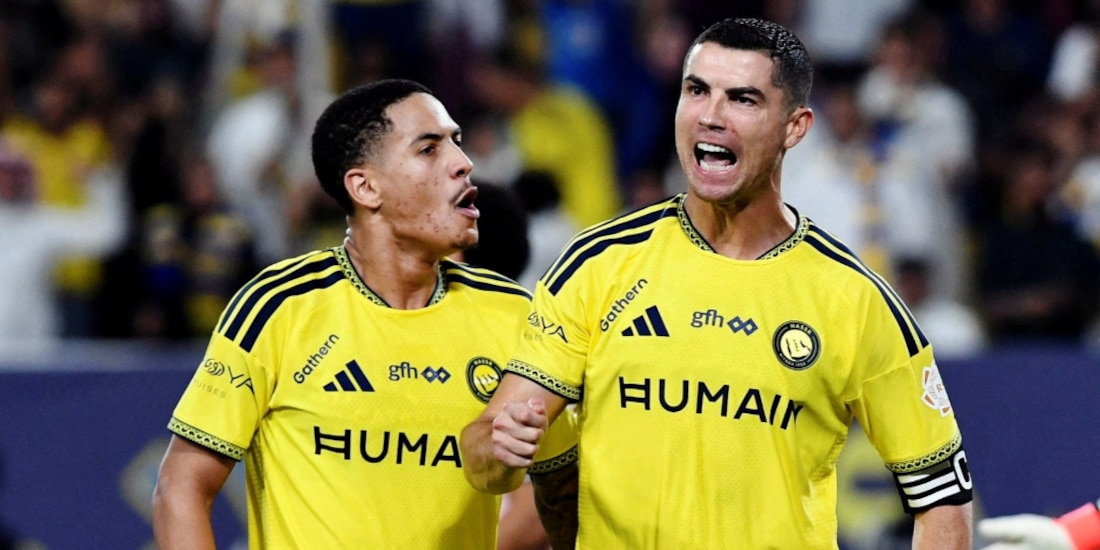 Cristiano Ronaldo celebra uno de sus goles ante el Al-Kholood.