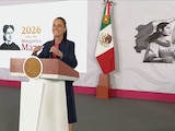 Claudia Sheinbaum este lunes en Palacio Nacional.