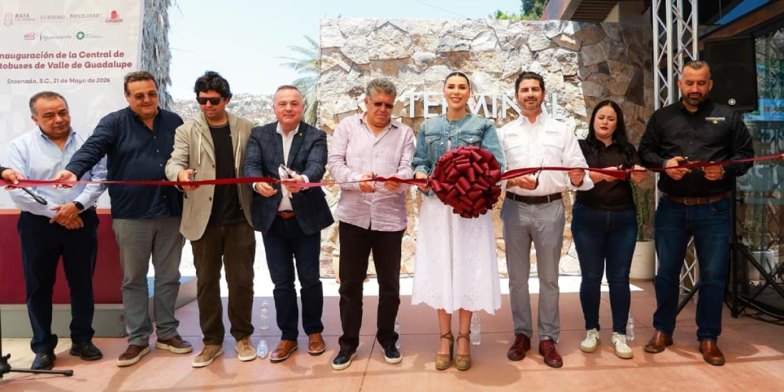 Marina del Pilar inaugura Terminal de Autobuses del Valle de Guadalupe.