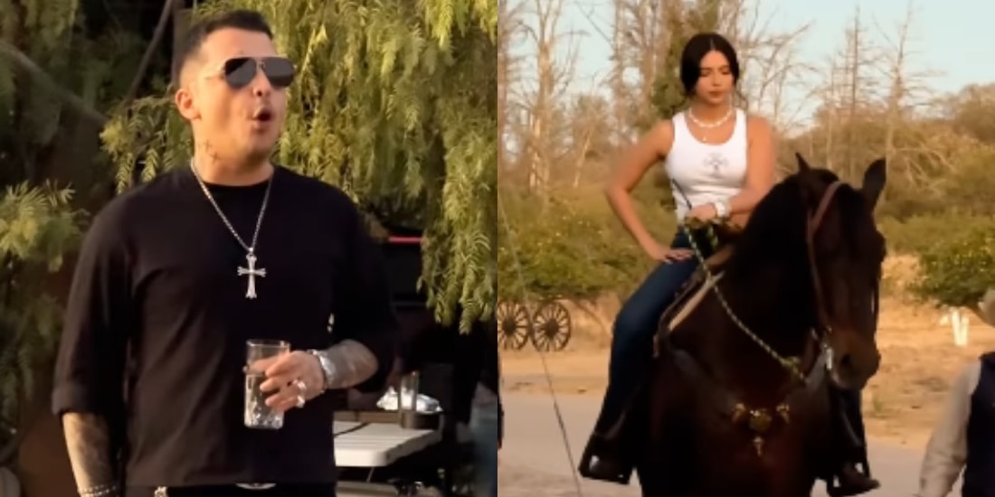 Ángela Aguilar le regala un caballo a Christian Nodal