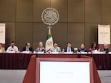 Al centro, la secretaria de Gobernación, Rosa Icela Rodríguez Velázquez.