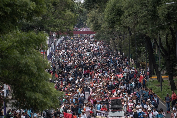 Movilización de la CNTE en Tlalpan, el 9 de junio de 2026.
