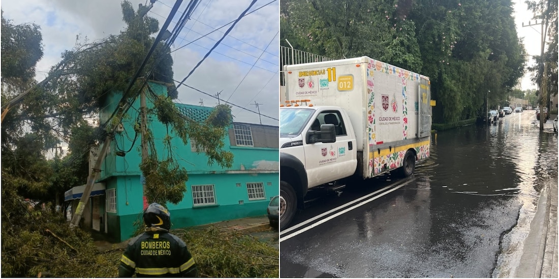 Afectaciones por lluvias en la Ciudad de México, el 5 de agosto de 2026.