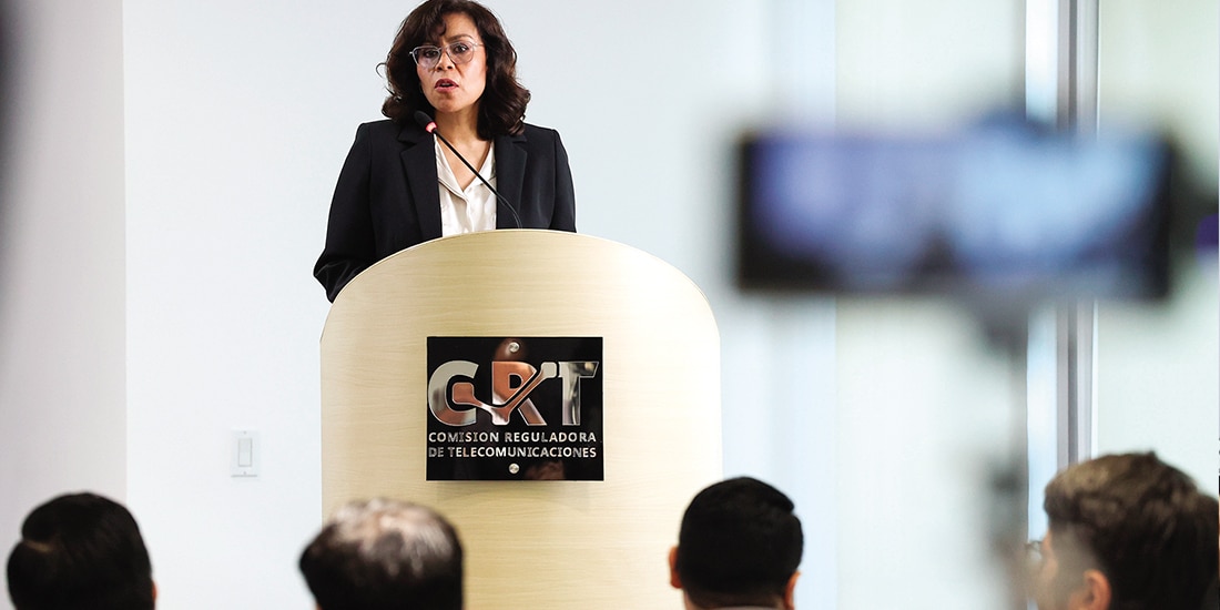 Norma Solano, titular de la CRT, ayer, en conferencia de prensa.
