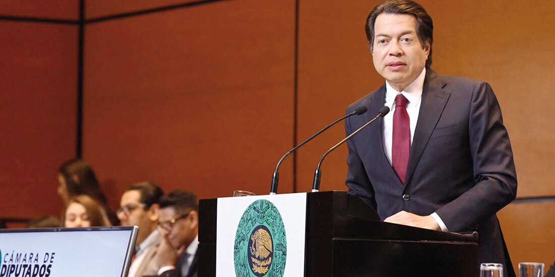 El titular de la SEP, Mario Delgado, ayer, al comparecer en San Lázaro.