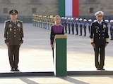 Al centro, la presidenta Claudia Sheinbaum, en la ceremonia.