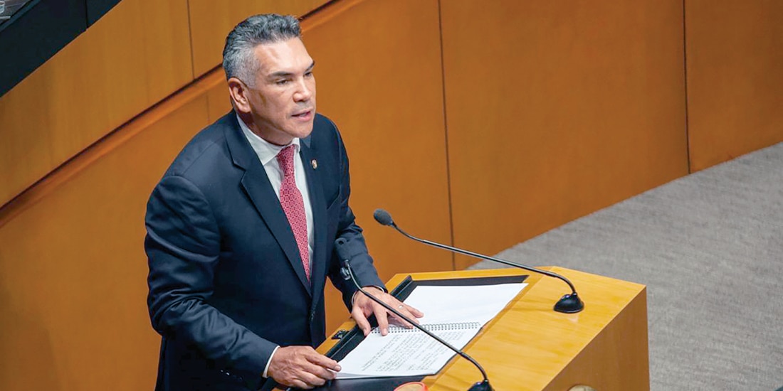 ALEJANDRO MORENO, senador del PRI, ayer durante sesión de la Cámara alta.
