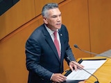 ALEJANDRO MORENO, senador del PRI, ayer durante sesión de la Cámara alta.