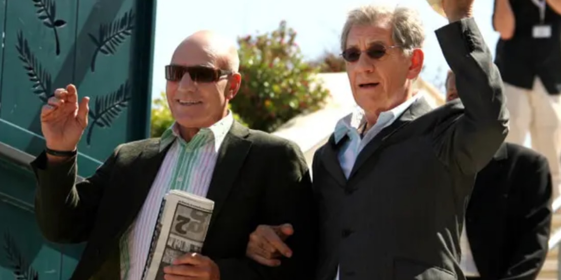 Patrick Stewart junto a Ian McKellen, en 2006