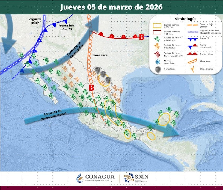 Áreas en vigilancia por desarrollo de tormentas significativas