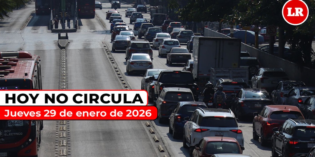 Este jueves 29 de enero de 2026 aplica el Hoy No Circula en la ZMVM.