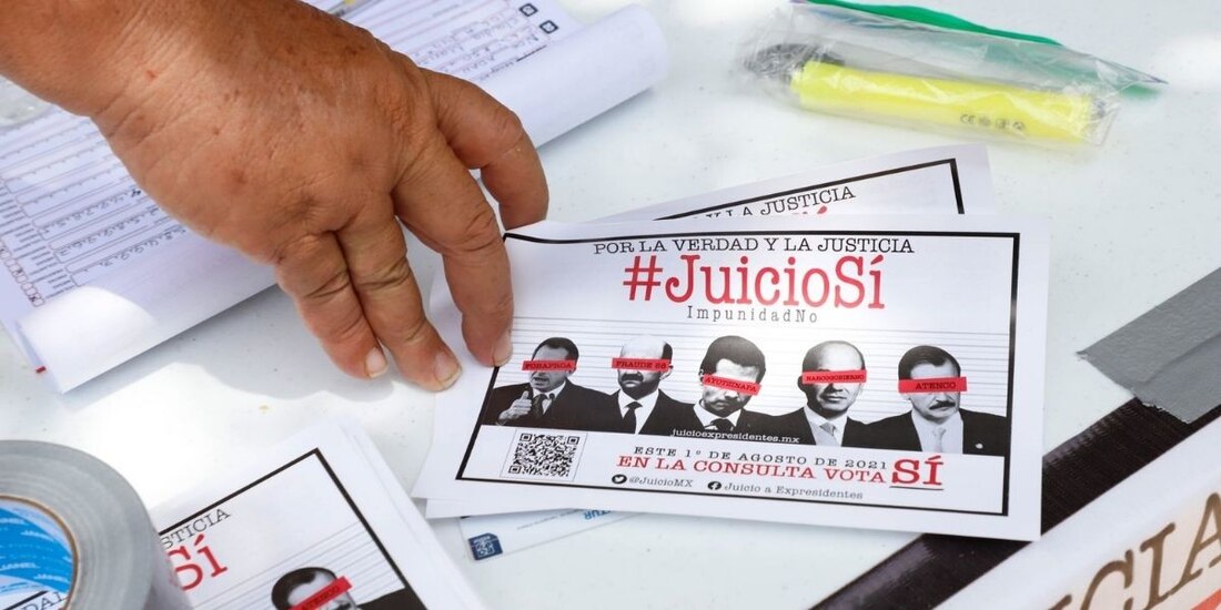 Convocatoria de participación en la consulta popular, promovida por simpatizantes de Morena.