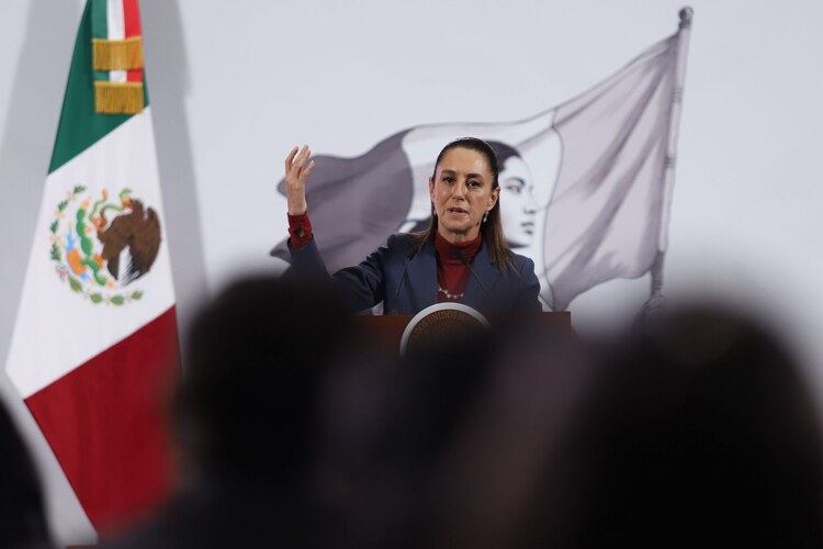 Claudia Sheinbaum, presidenta de México, en Palacio Nacional.