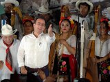El candidato José Francisco Yunes, en su arranque de campaña, ayer.