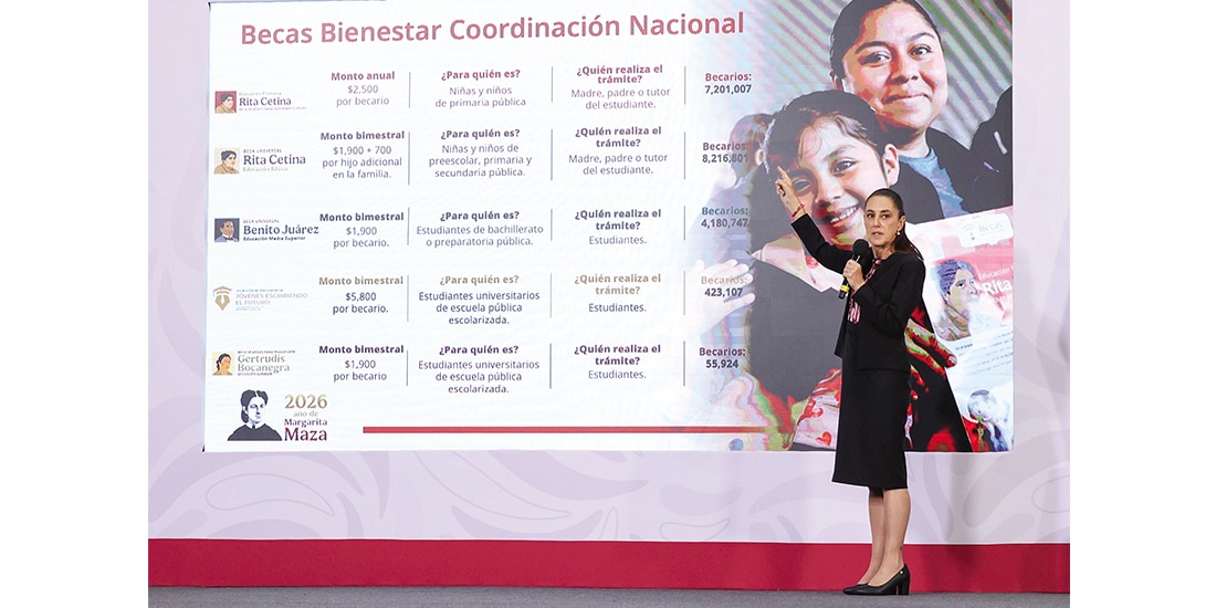 LA MANDATARIA, ayer, en su conferencia en el Salón Tesorería